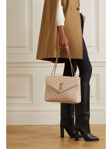 ysl beige loulou|Loulou Medium leather shoulder bag in beige .